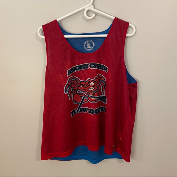 Flow Society Angry Crabs Reversible Tank Top Jersey Lacrosse Pinnie One Size - Picture 5 of 7